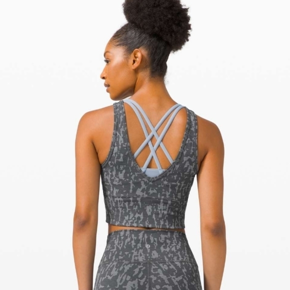 lululemon athletica Tops - Lululemon Power Pivot Tank *Tough Heathered PU Black Asphalt Grey Sz 6